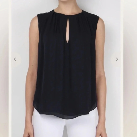 L'agence 100% Silk Abella Shirred Keyhole Blouse Tank Top XS - Picture 1 of 8